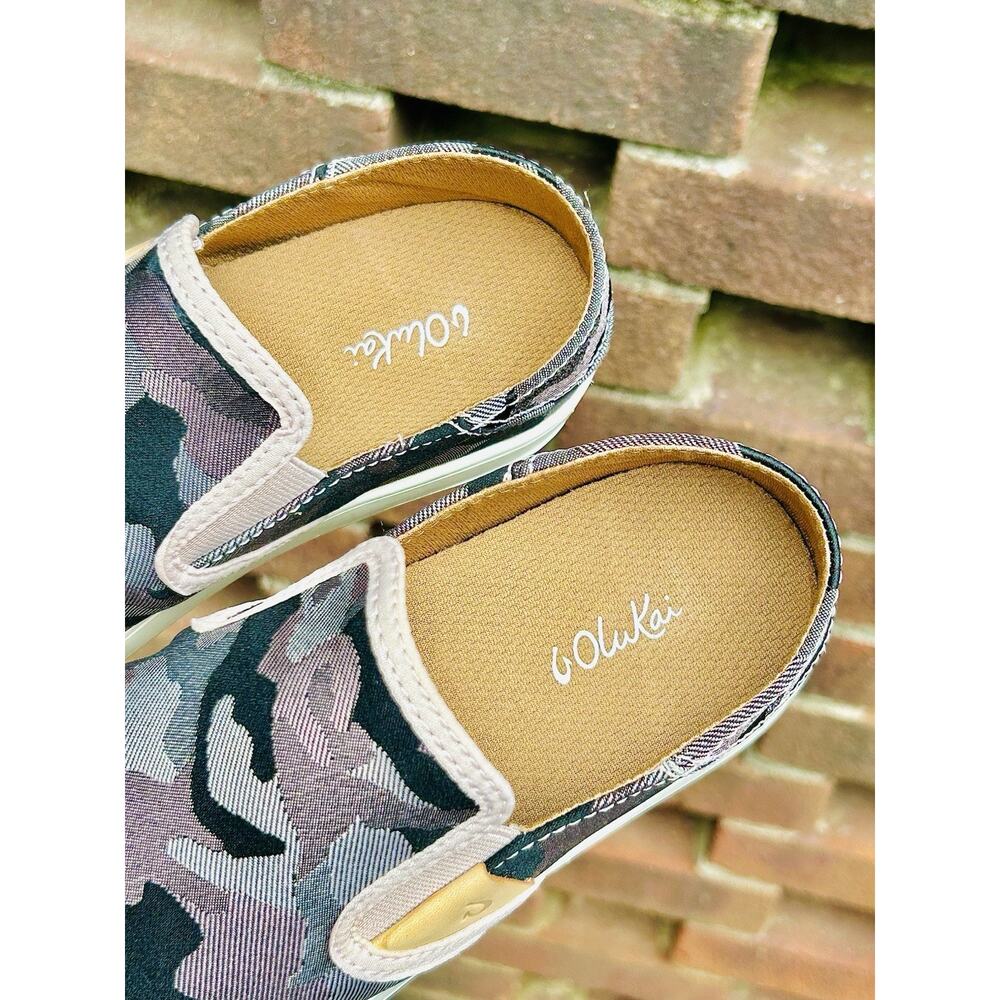 OluKai Pehuea Pa'i Ke Au Camo Slip On Sneakers Women's 7 - Slip On - Hide Heel - Picture 9 of 12
